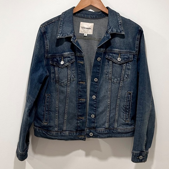 Lucky Brand Tomboy Trucker Women's Denim Jacket - Medium - Blue Vintage Wash - Picture 2 of 9